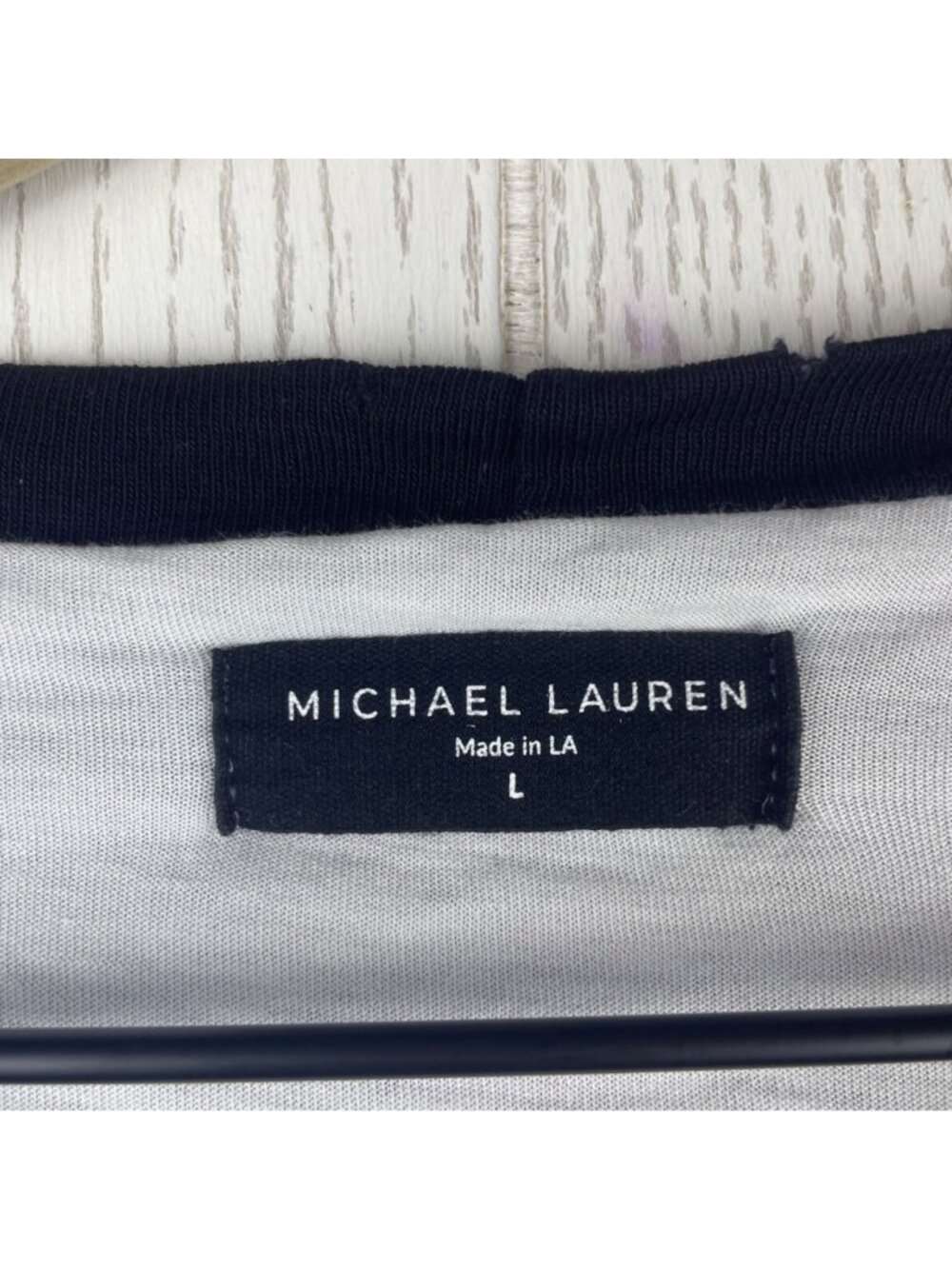 Michael Lauren Distressed Black Long Sleeve Supima Cotton T-Shirt Large Revolve - Picture 5 of 9